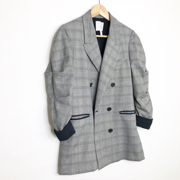 Joie Plaid academia, double breasted blazer - Picture 9 of 11